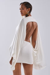 DIANA DRAPED MINI DRESS IN WHITE
