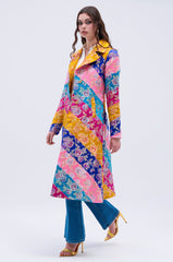 BIASED PATCHWORK BROCADE TRENCH
