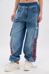 CHICAGO ATHLETICS DENIM TRACK PANTS