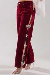 COVERED IN DIAMONDS RELAXED VELVET DENIM