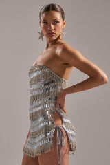 CHANDELIER RHINESTONE MINI DRESS