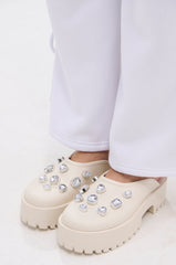 AZALEA WANG HAIN IVORY RHINESTONE FLAT