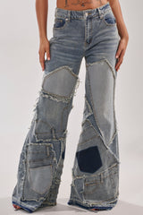 ALL OVER ME DENIM PATCHWORK JEANS