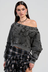 DO TELL DENIM SWEASHIRT