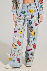 AUSTIN WIDE LEG PATCH DENIM