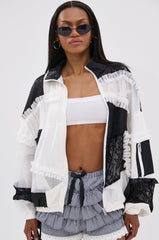 BLACK DAHLIA PATCHWORK BOMBER