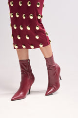 AZALEA WANG KATHII BURGUNDY BOOTIE