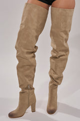 AZALEA WANG NANETTE TAUPE SLOUCHY BOOT