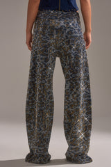 CHEETAH GIRLY RHINESTONE DENIM PANT