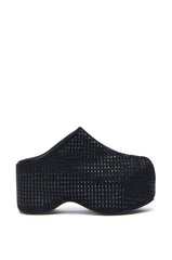 AZALEA WANG ROMESCO BLING FLATFORM CLOG IN BLACK