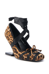 AZALEA WANG SOLANA LEOPARD WEDGE PUMP