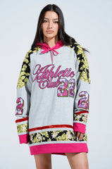 ATHLETIC BROCADE SWEATSHIRT DRESS