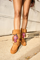 AZALEA WANG WERET CHESTNUT FLAT BOOTIE