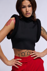 ALL ABOUT THE DETAILS TOP IN BLACK