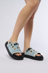 AZALEA WANG CLEMENCY DENIM SANDAL