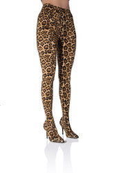 AZALEA WANG BAYBAY LEOPARD PRINT PANTS BOOT
