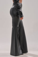 DONT CRY BABY GIRL FAUX LEATHER FLARE TROUSER