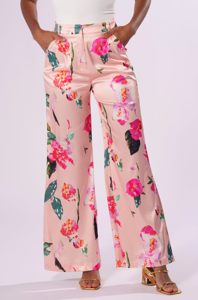 BLOSSOM SATIN TROUSERS