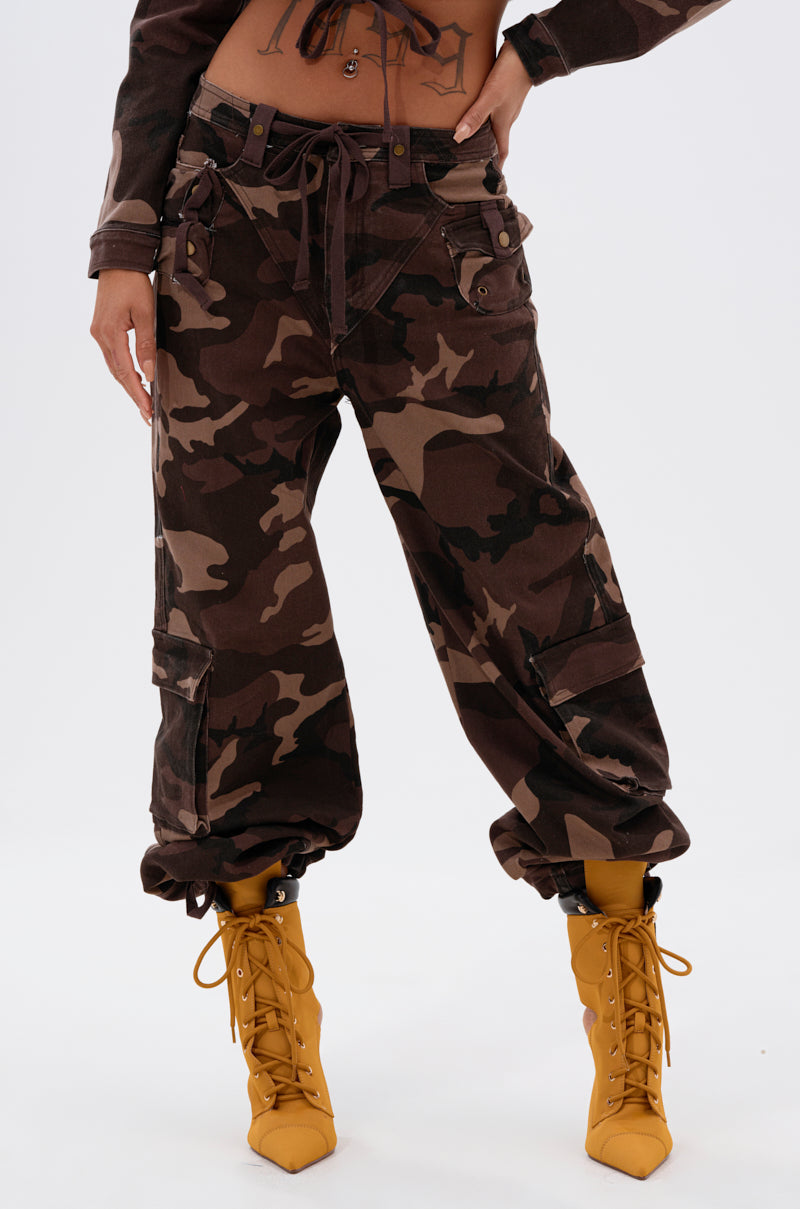 CANT SEE ME BROWN CAMP CARGO JOGGER