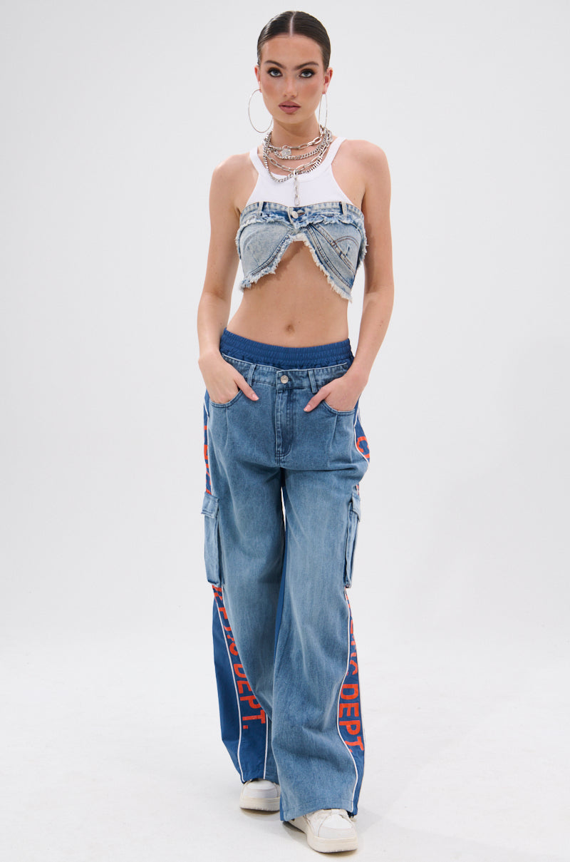 CHICAGO ATHLETICS DENIM TRACK PANTS