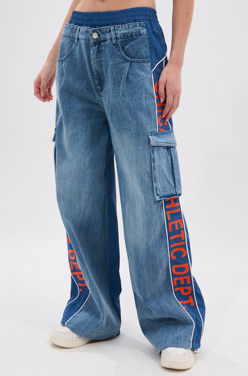 CHICAGO ATHLETICS DENIM TRACK PANTS