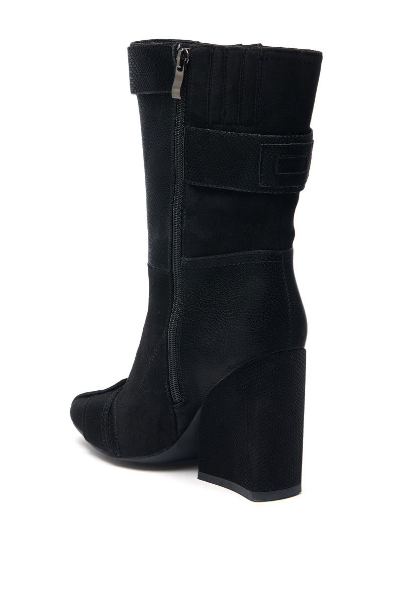 AZALEA WANG ALLONA BLACK CHUNKY BOOTIE