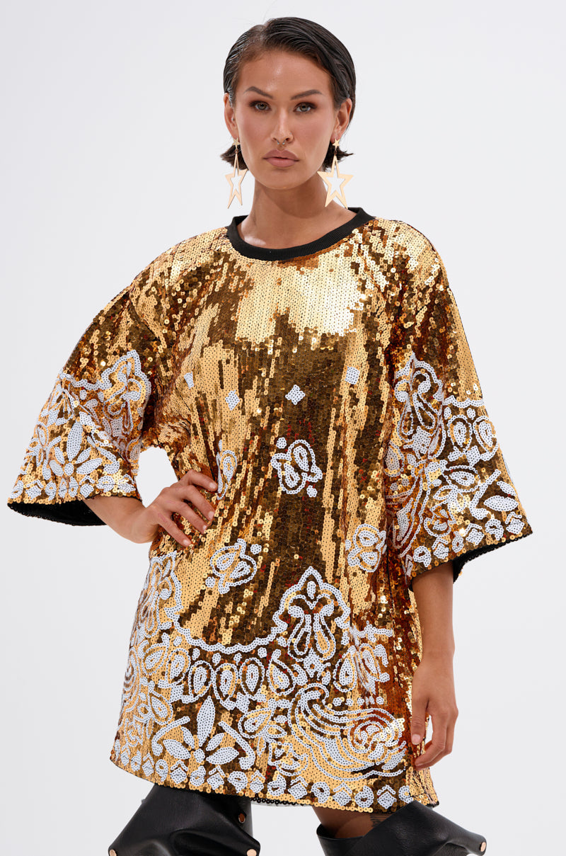 BOUJEE BANDANA SEQUIN MINI DRESS