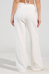BUBBLES RHINESTONE EMBELLISHED SWEATPANT IN WHITE