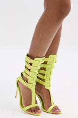 AZALEA WANG CHERELL LIME GLADIATOR SANDAL STILETTO