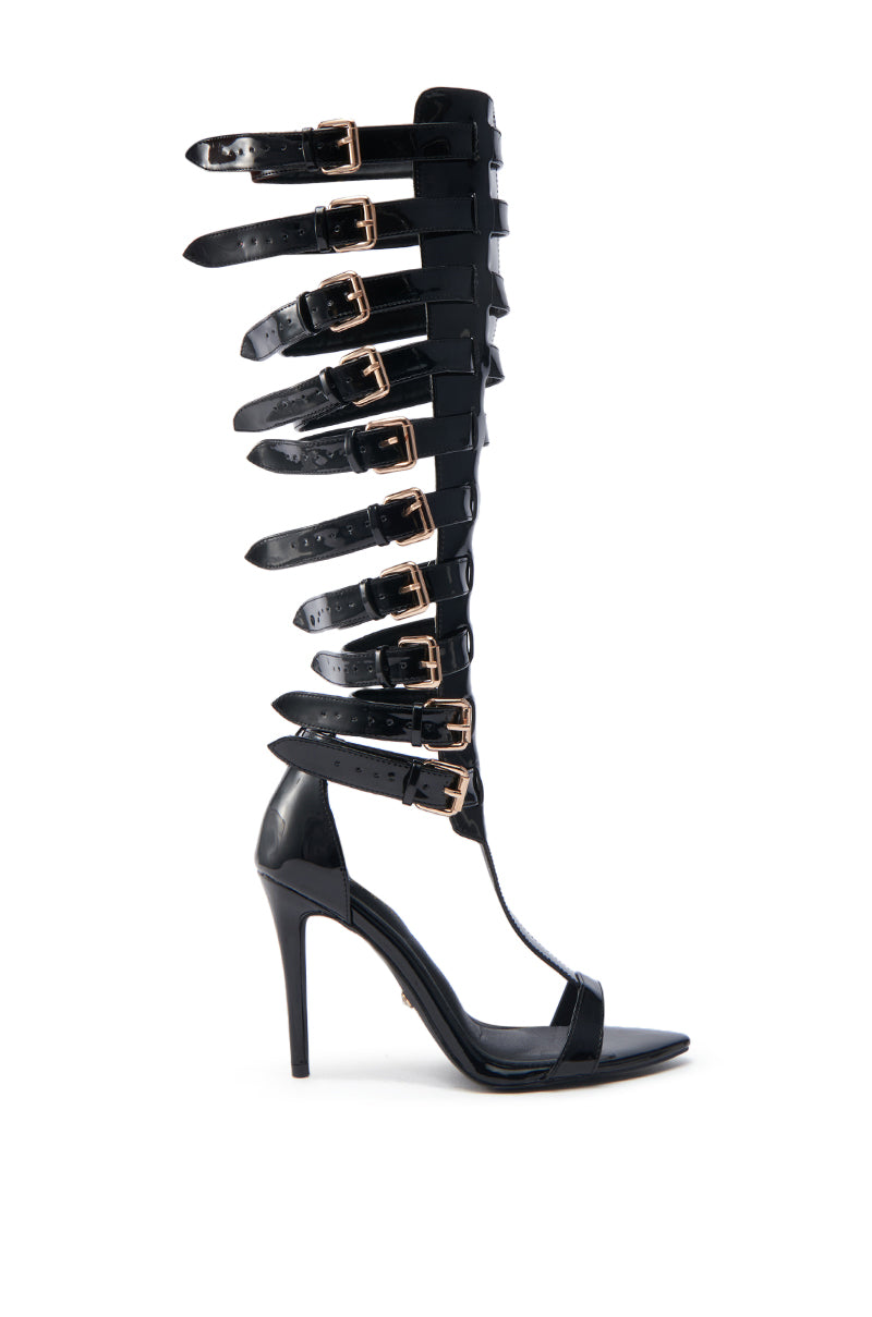 AZALEA WANG CHRELLI BLACK OVER THE KNEE SANDAL
