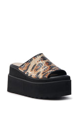 AZALEA WANG CORLISS LEOPARD FLATFORM SANDAL