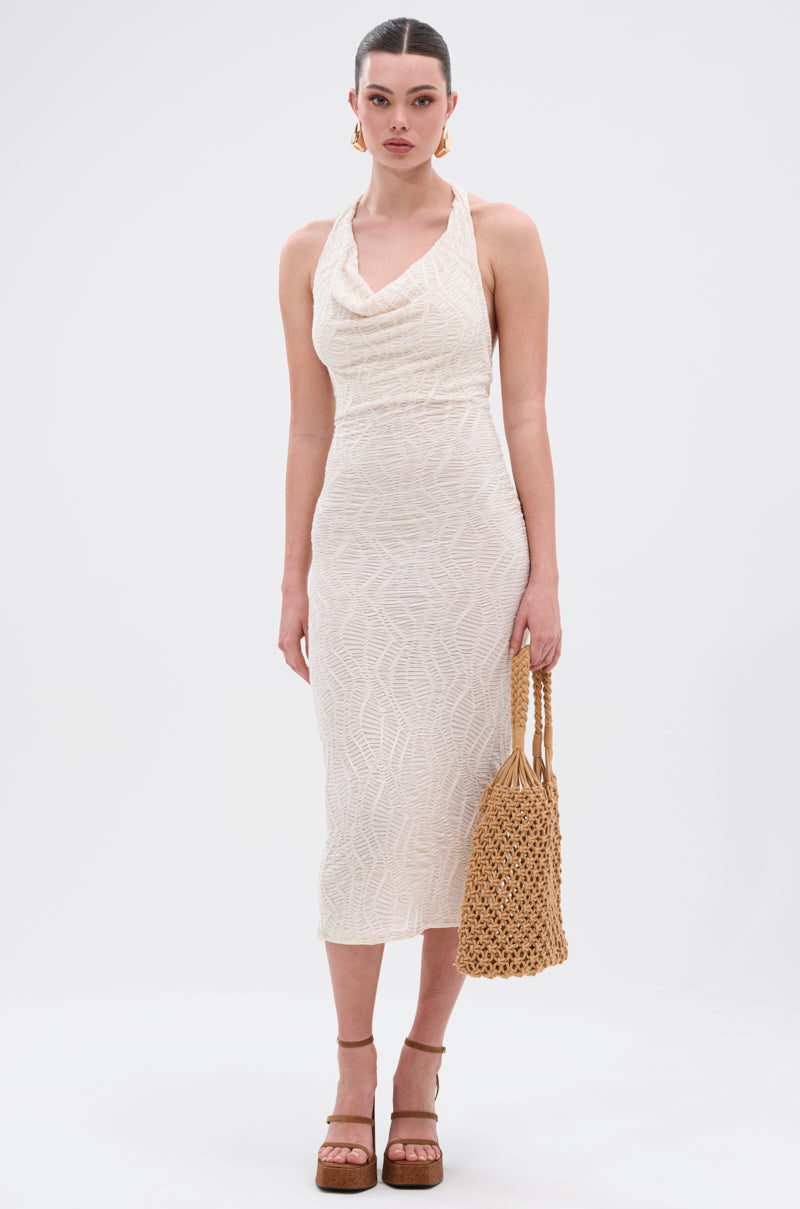 ALWAYS BEST DRESSED MIDI DRESS IN IVORY