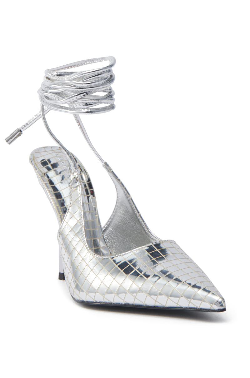 AZALEA WANG FREEMAN SILVER DISCOBALL WRAP UP PUMP