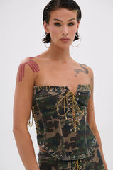 DOWN AND DIRTY CAMO CORSET