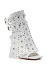 AZALEA WANG IRELYN WHITE EMBELLISHED SANDAL