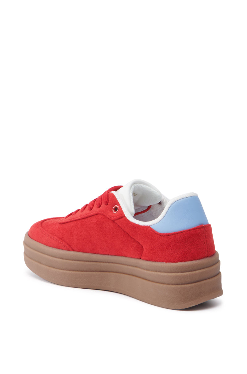 AZALEA WANG JUMBALAYA RED PLATFORM SNEAKER