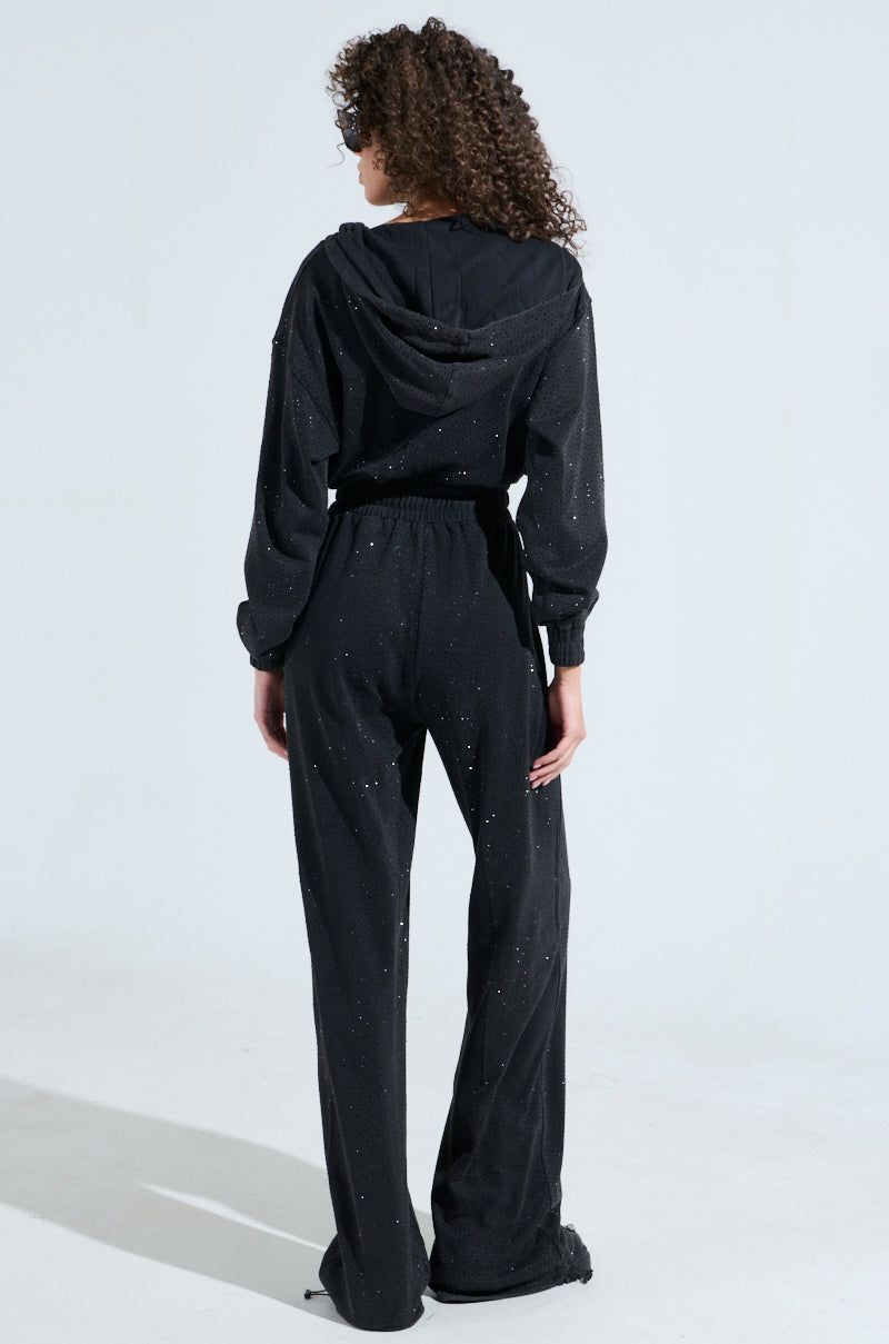 DOING THE MOST FRENCH TERRY JUMPSUIT WITH RHINESTONES