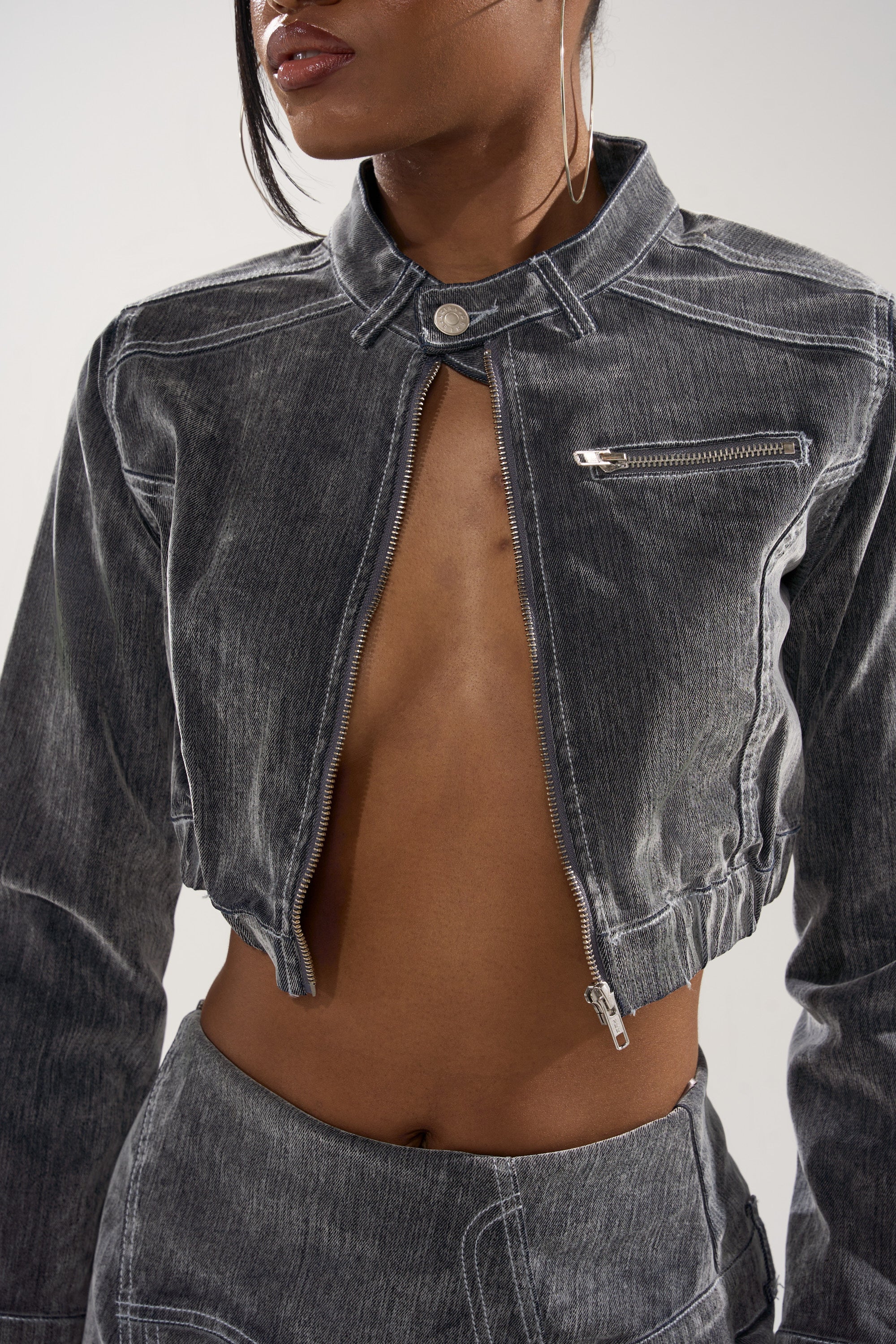 ALL FOR LOVE VELVET DENIM MOTO