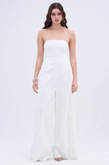 BIG BOSS ENERGY WIDE LEG JUMPSUIT IN WHITE