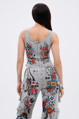 ARBOREAL DENIM CORSET TOP