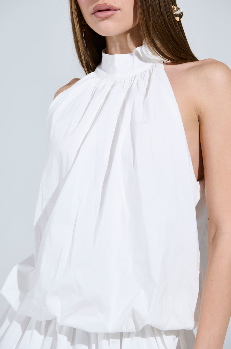 DRESSED FOR ANY OCCASION WHITE POPLIN MINI DRESS