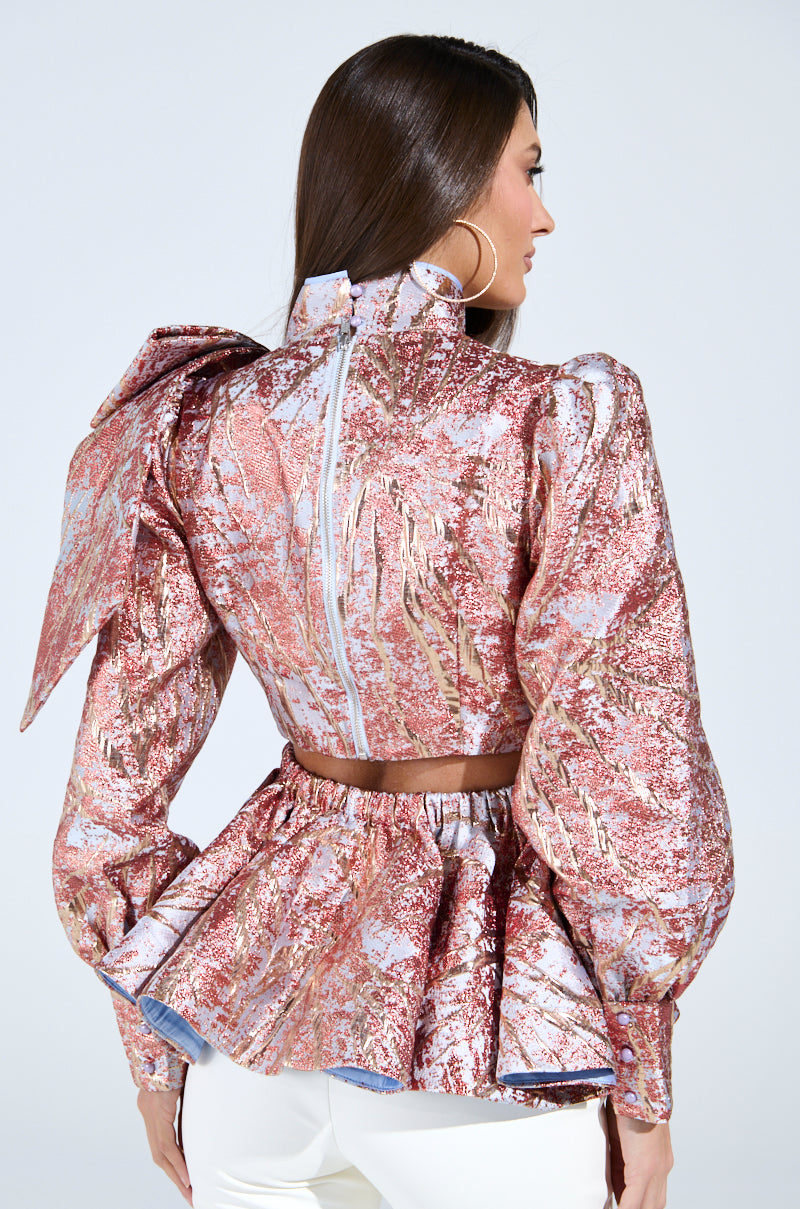 ANTIQUE BROCADE BOW TOP