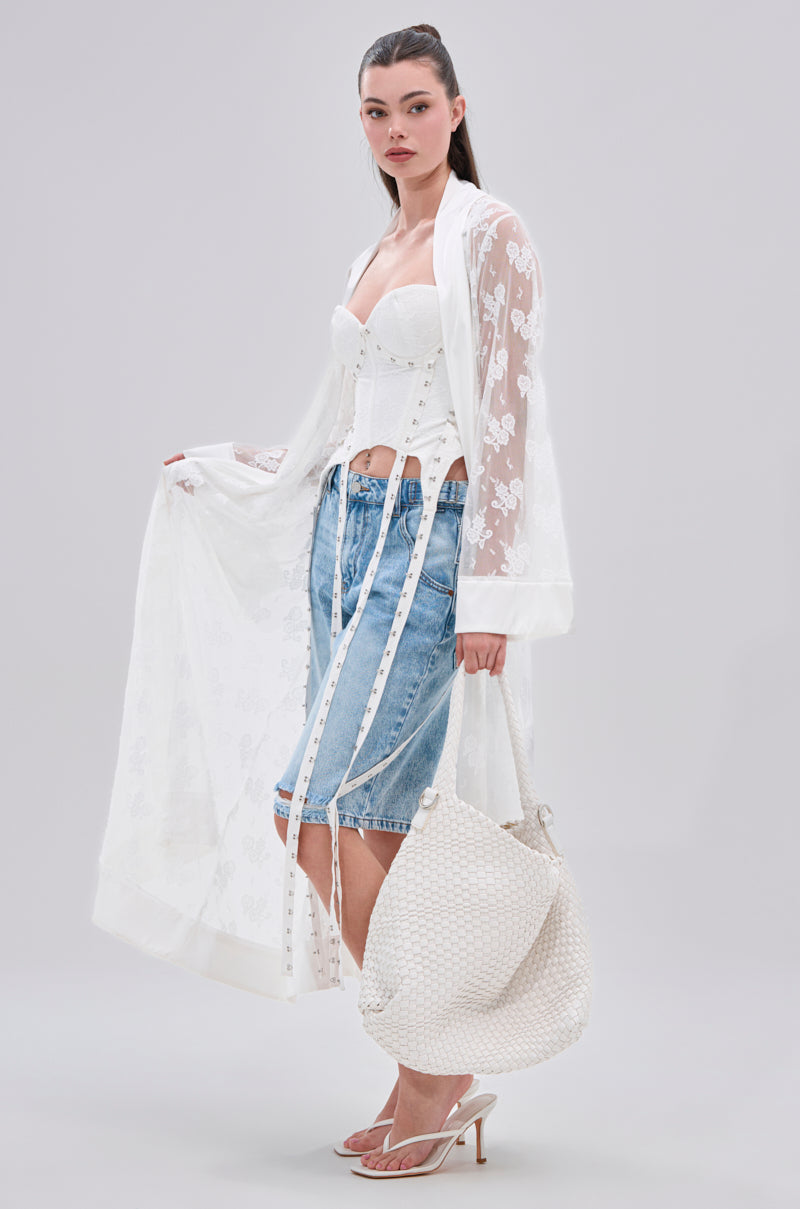 BORA BORA LACE DUSTER IN WHITE