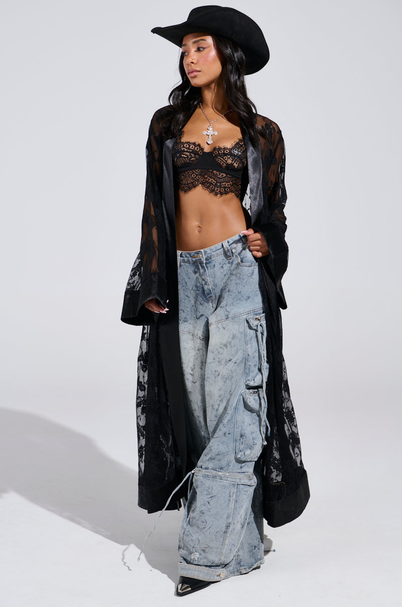 BORA BORA LACE DUSTER IN BLACK
