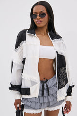 BLACK DAHLIA PATCHWORK BOMBER