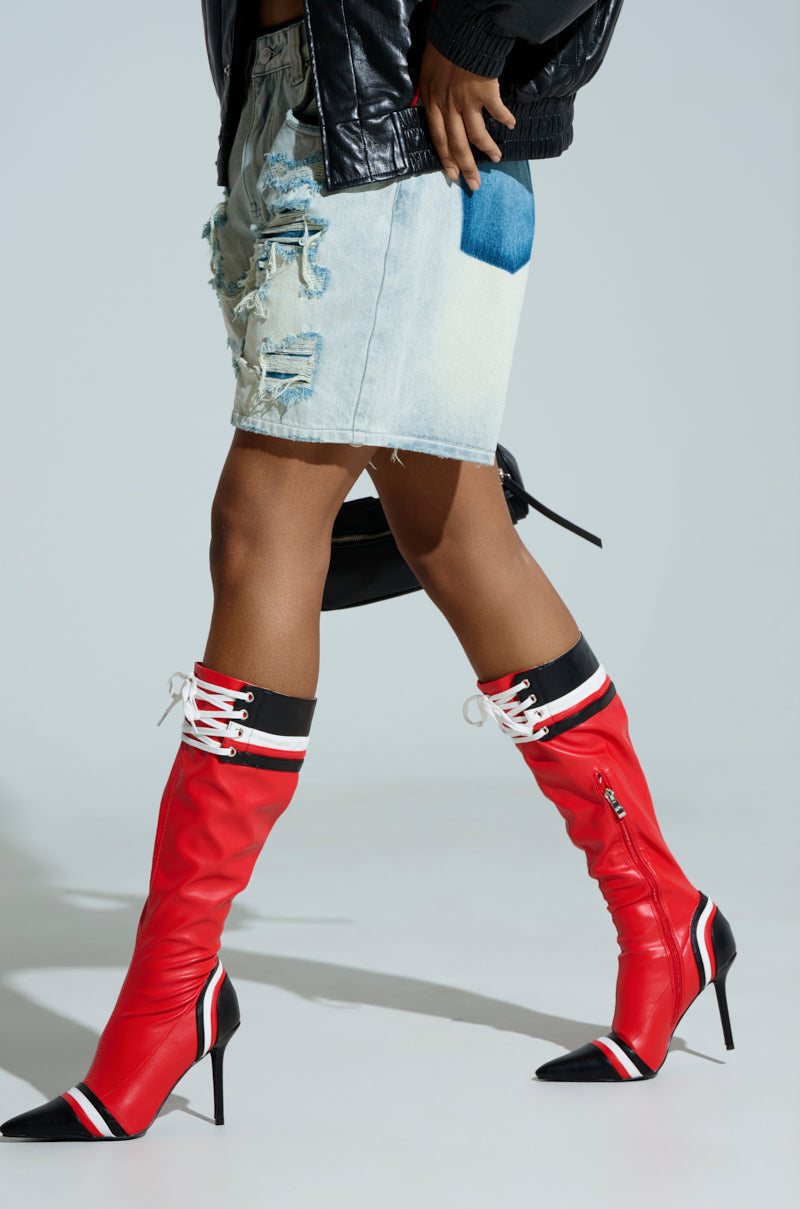 AZALEA WANG KELCIE RED STILETTO BOOT