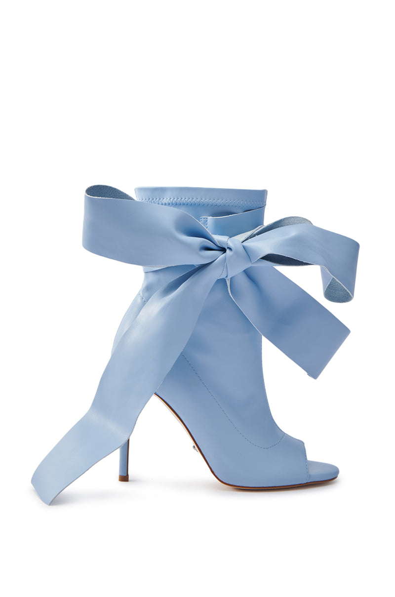 AZALEA WANG KLARICE BLUE OPEN TOE BOOTIE