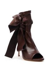 AZALEA WANG KLARICE BROWN OPEN TOE BOOTIE