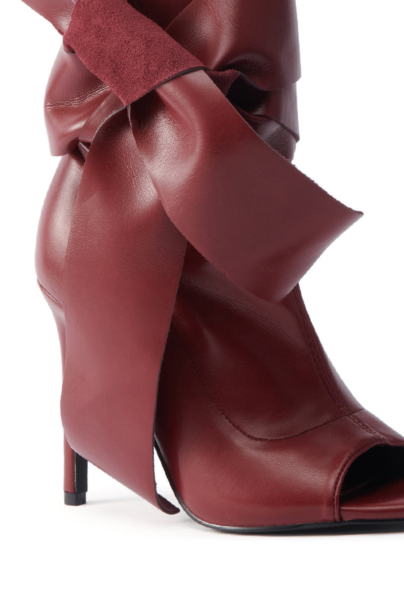 AZALEA WANG KLARICE BURGUNDY STILETTO BOOTIE