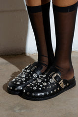 AZALEA WANG MAULDIN HARDWARE EMBELLISHED CLOG IN BLACK